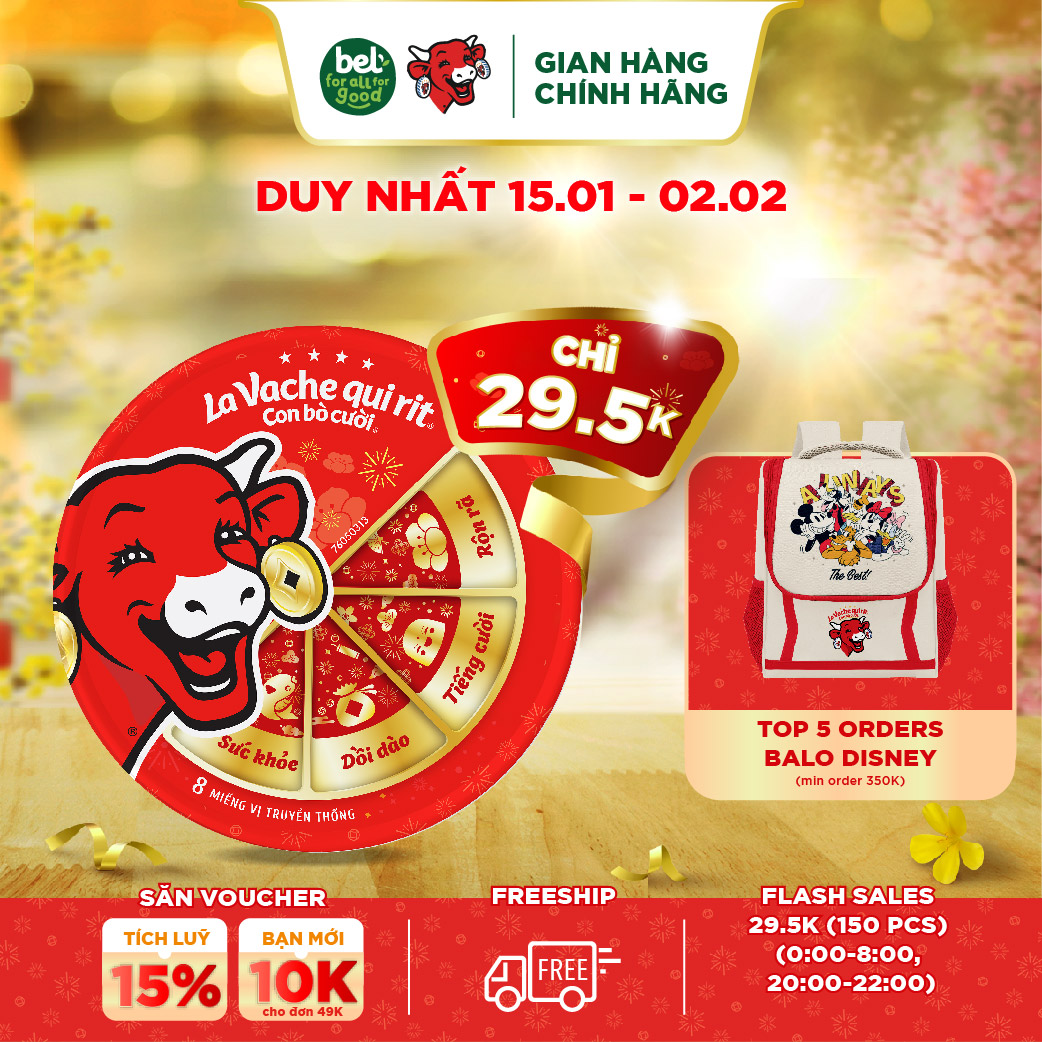 Phô mai Con Bò Cười - 8 miếng (112g)