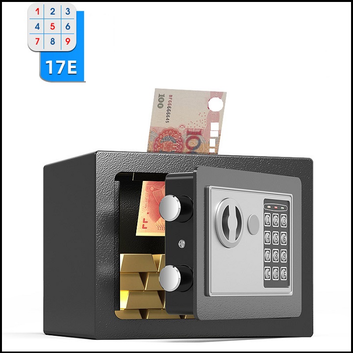 Két sắt mini-Két sắt an toàn cỡ nhỏ cho gia đình-Két sắt sử dụng mã số và khóa chìa đồng thời