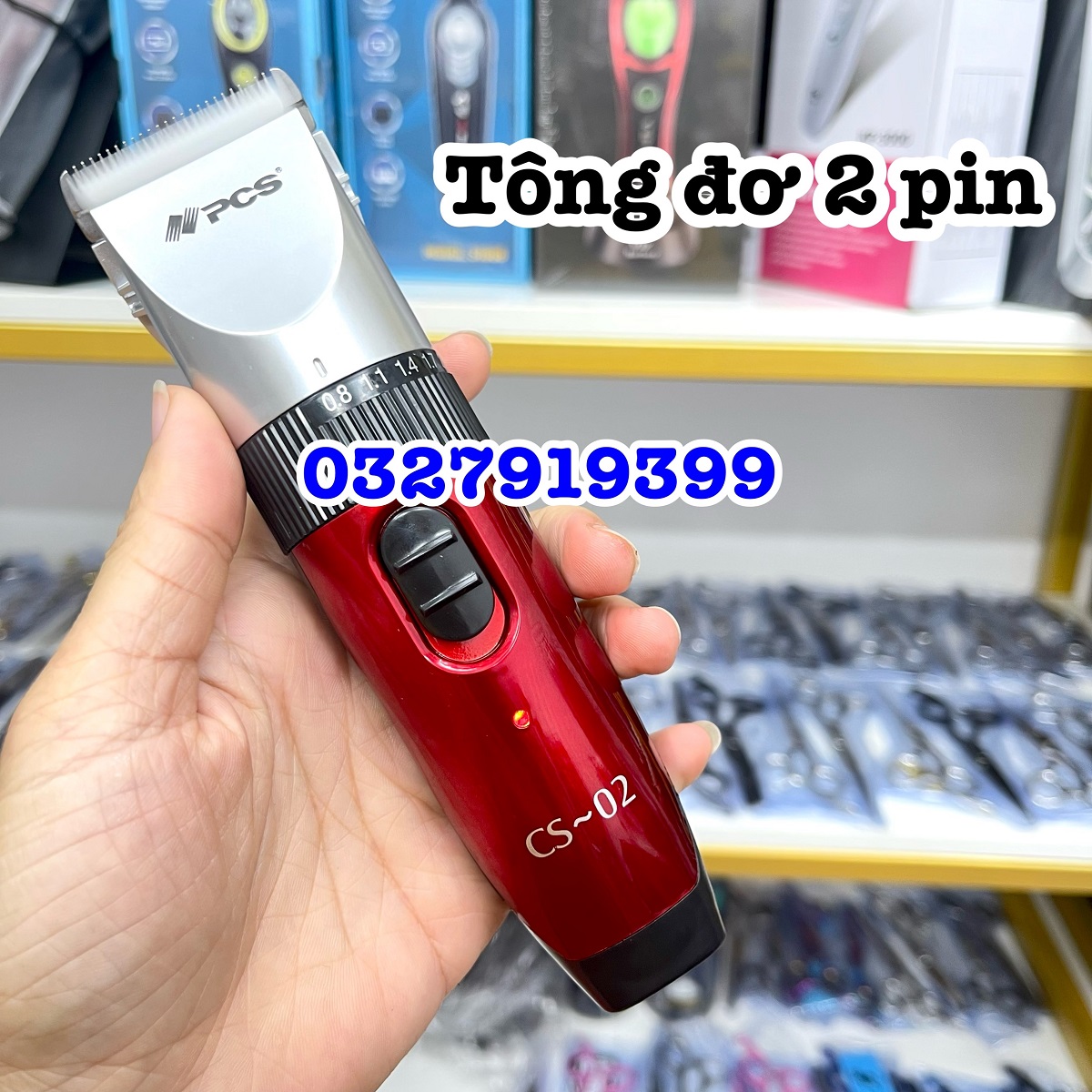 Pcs Hair Trimmer Cs02 - Family Trimmer with 2 Batteries 4V 800Mah, Led Light, Adjustable Blade 0.8-2mm, Usage Time 120 Minutes, High Quality, Safe, Easy to Use