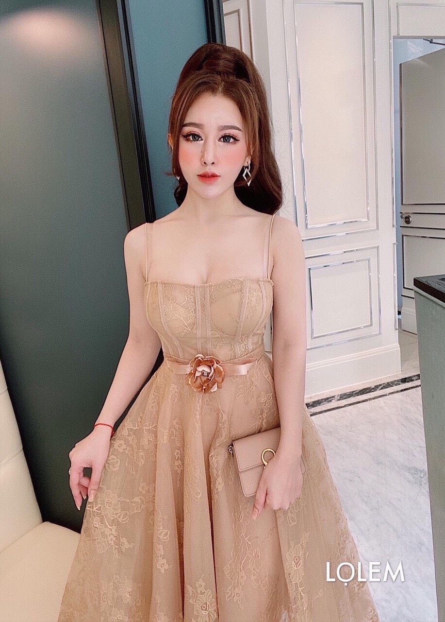 Đầm ren phối lưới dự tiệc hàng cao cấp tt0320