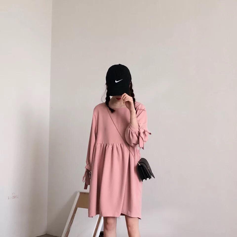 [HCM]Đầm thắt nơ tay dễ thương