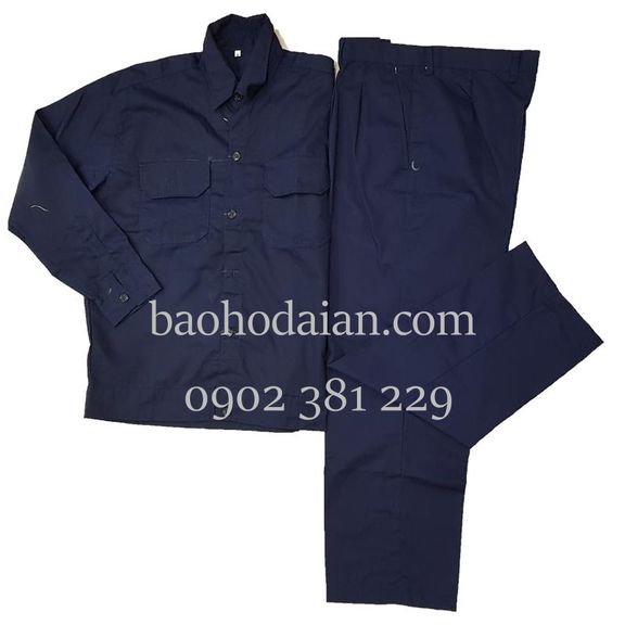 Quần áo đồng phục công nhân vải kaki màu xanh đen