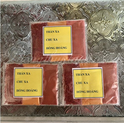 Combo Bột Thần Sa - Chu Xa - Hồng Hoàng 40gr (10gr chu sa + 10gr thần sa + 20g hùng hoàng)