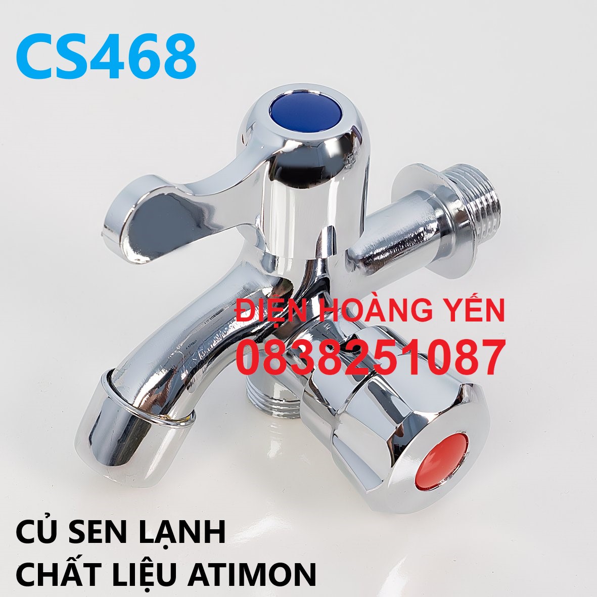 vòi củ sen tắm lạnh chất liệu atimon