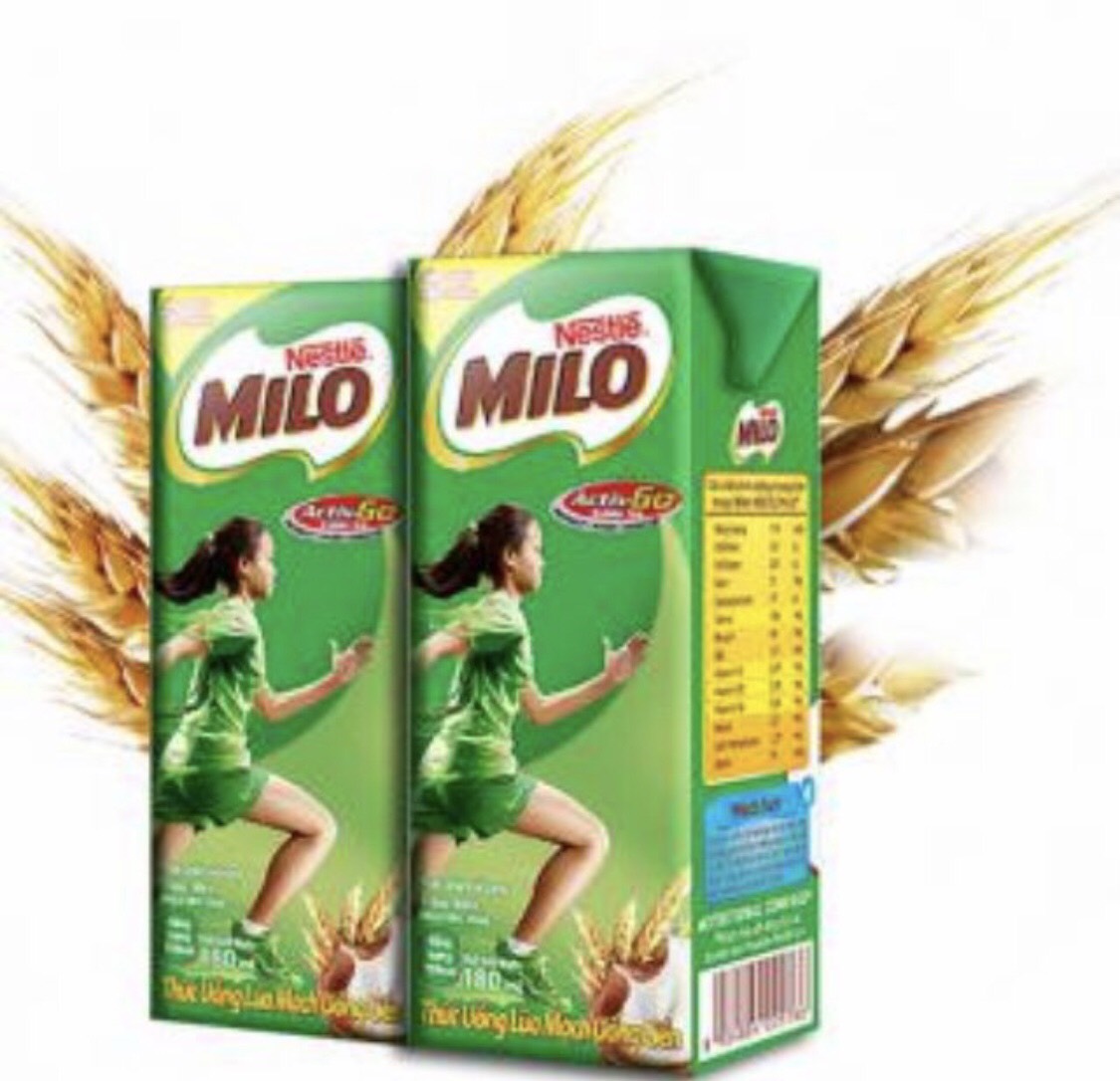 Thùng sữa milo lúa mạch 48 hộp 180ml có đường