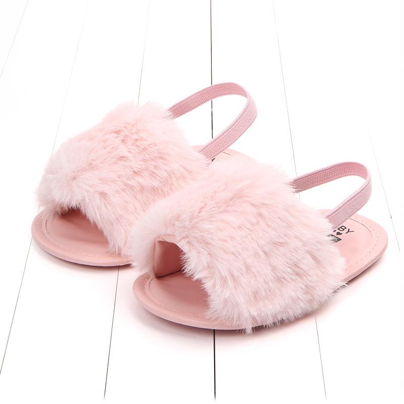 Giày sandal lông có quai cho bé gái(9-20 tháng)