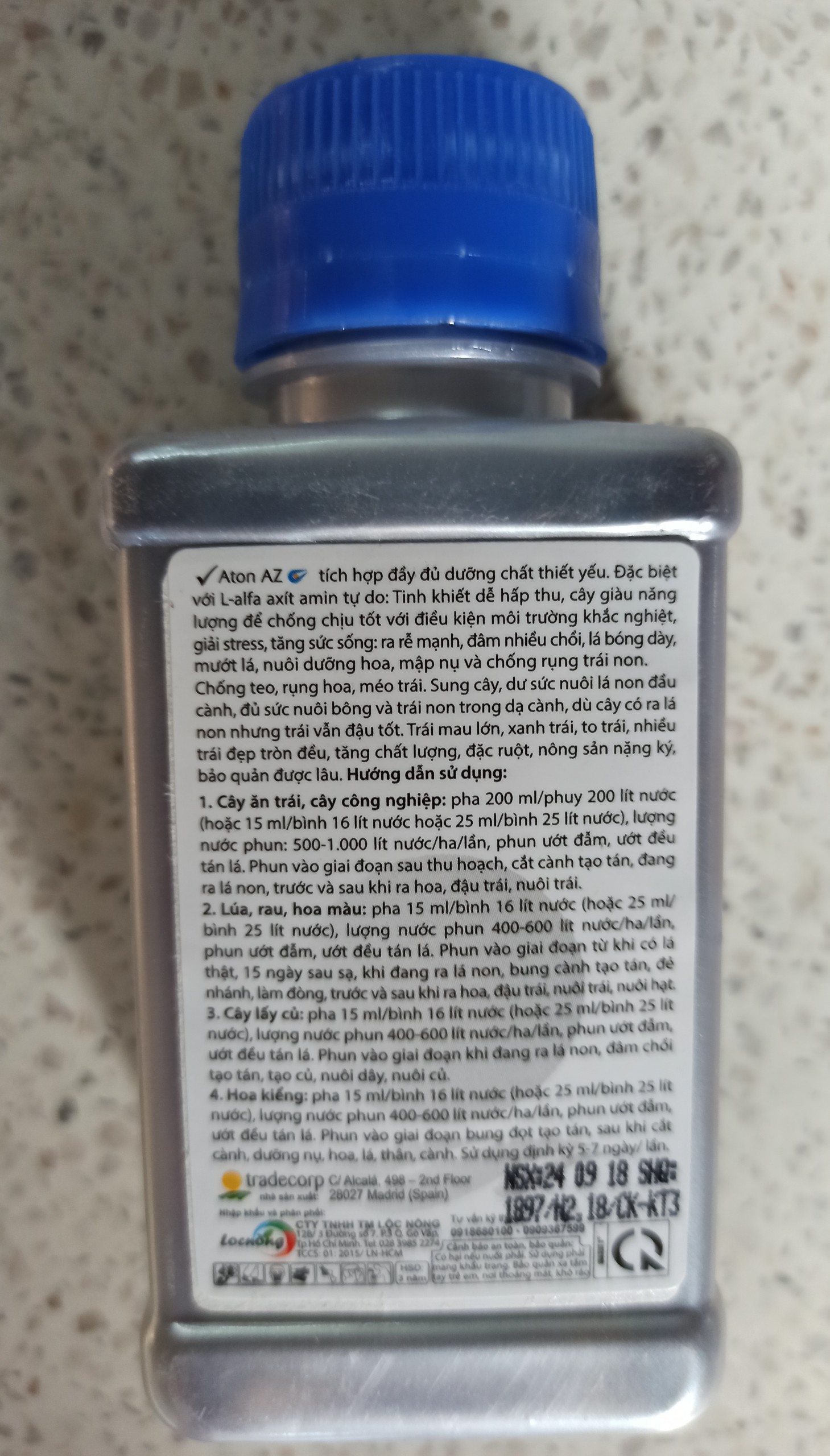 Phân bón lá trung vi lượng aton AZ - Chai 100ml