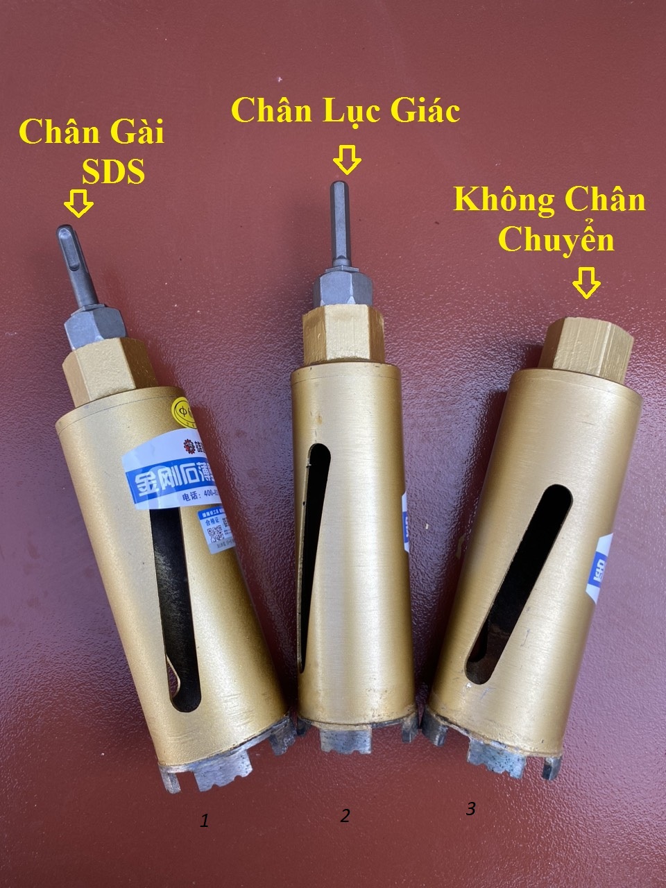 Mũi khoan rút lõi cắt cốt thép dài 18cm Phi (22,27,32,40,51,56,63)mm