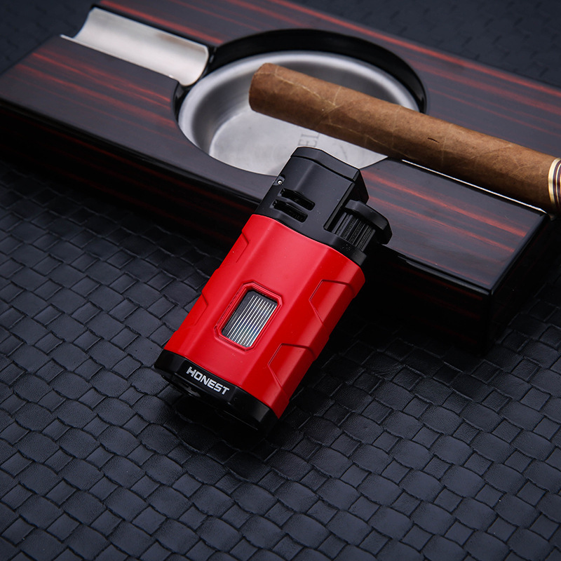 Bật lửa khò kim loại cao cấp 3 tia lửa BCZ758 Hộp đựng riêng.