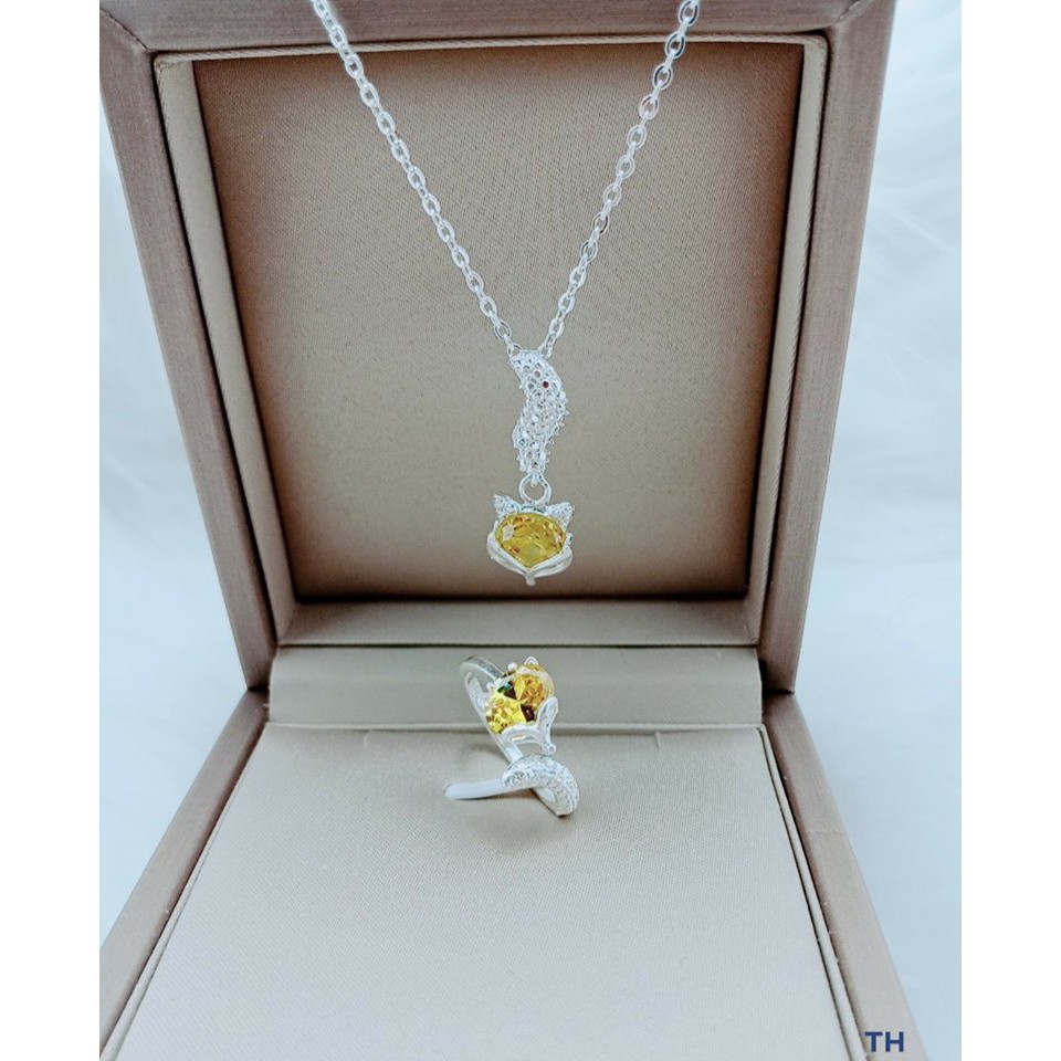 Combo nhẫn hồ ly và dây chuyền hồ ly giá yêu bạc ta, sản phẩm tốt và đạt chất lượng cao, cam kết giống như hình ảnh