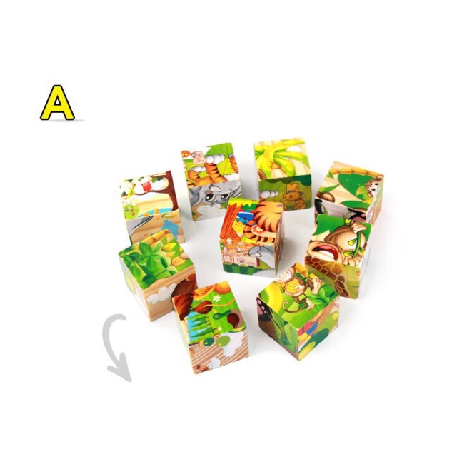 Đồ Chơi Bộ Xếp Hình Gỗ 3D Thông Minh Cho Bé