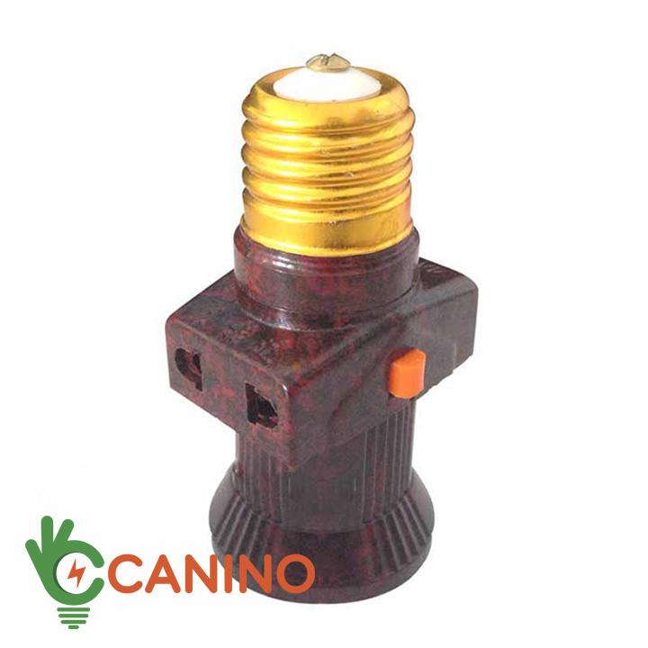 Bộ 2 Đầu Chia Đui Xoáy E27 Ra Thêm 2 Ổ Cắm