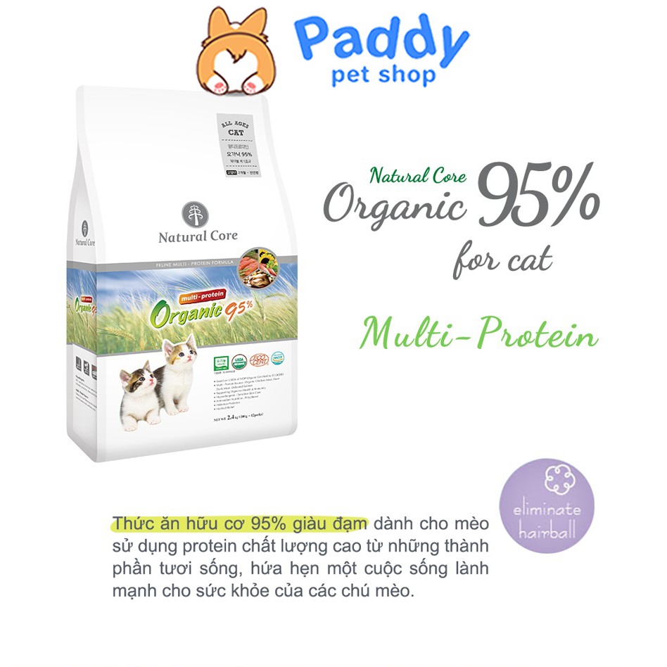 [1kg] Hạt Cho Mèo Mọi Lứa Tuổi Natural Core Hữu Cơ 95% - Gà, Vịt, Cá Hồi & Hồng Sâm