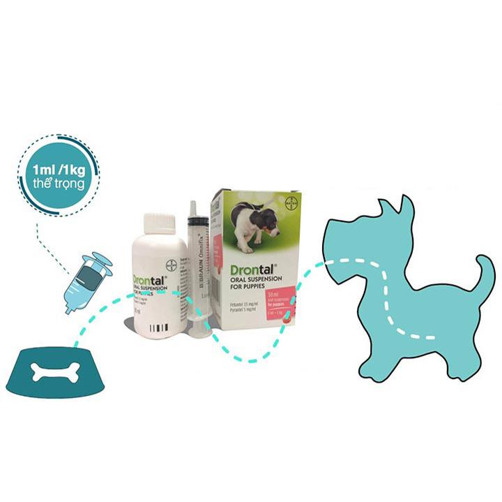 Xổ giun cho chó con Bayer Drontal 50ml - Phụ kiện thú cưng