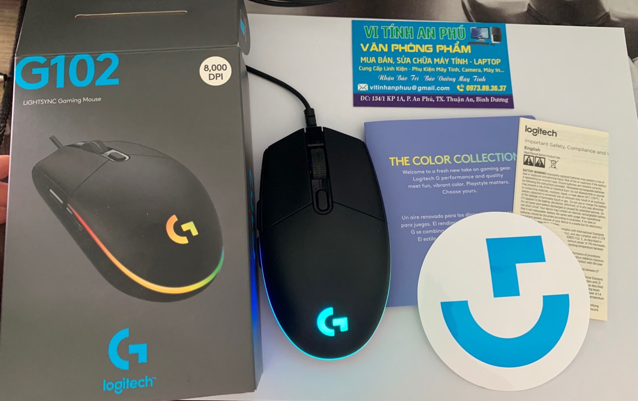 CHUỘT GAMING LOGITECH G102 ĐEN - 8000 DPI ( CHUỘT CHƠI GAME )