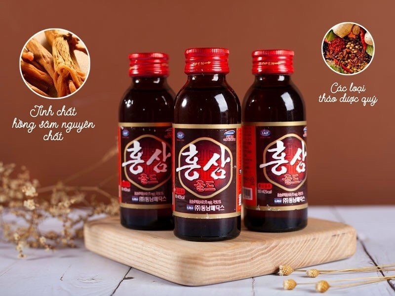 Nước nhân sâm, đông trùng hạ thảo hàn quốc đóng chai hộp 10 chai x 100ml/chai