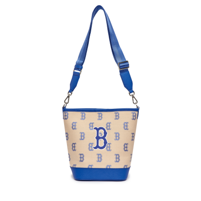 Túi mlb bucket canvas cúc bấm - basic big logo canvas bucket bag