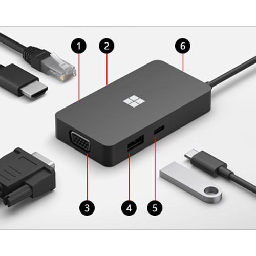 Bộ chuyển đổi đa năng – Microsoft USB-C Surface Travel Hub (SWV-00001)