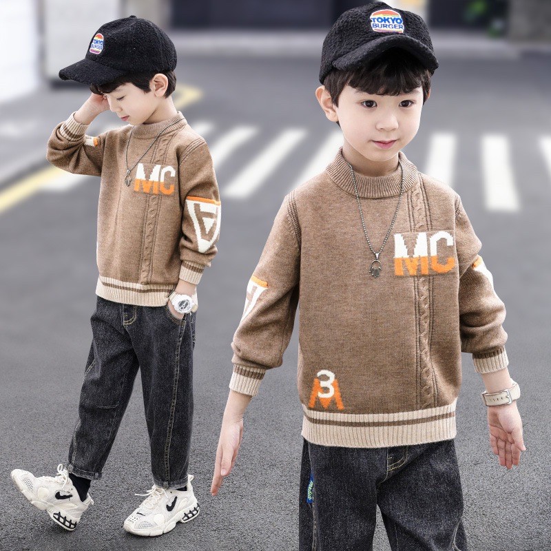 ABE11 - ÁO LEN CỔ LỌ QCCC SỢI DỆT MC CHO BÉ
