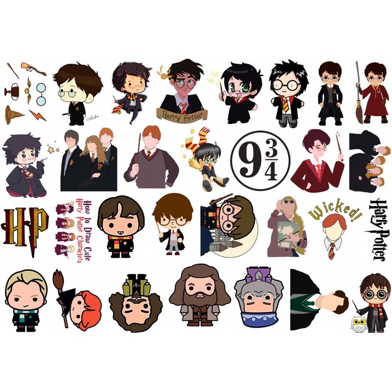 combo 30-60 ảnh sticker harry postter decal bóc dán/ hình dán harry postter