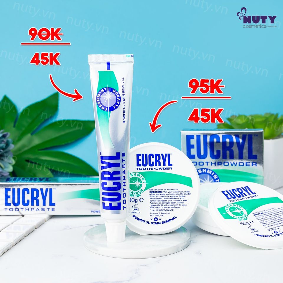 Bột Tẩy Trắng Răng Eucryl Toothpowder (50g)