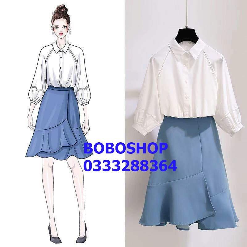 [HCM]Chân váy gợn sóng tà xéo Lyly