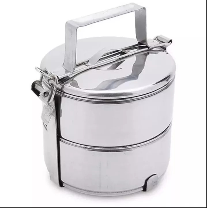 Hộp đựng cơm 2 ngăn inox cao cấp 14CM -camen inox 2 ngăn - hộp cơm inox