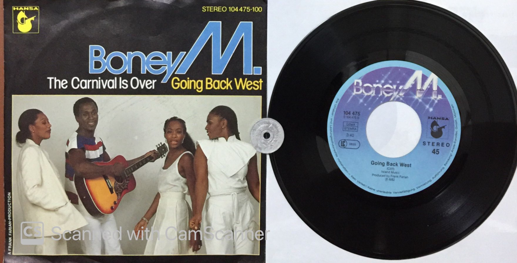 Stereomate - đĩa nhựa: single vinyl - 7 inch 45 vòng: boney m - the carnical is over / going back west