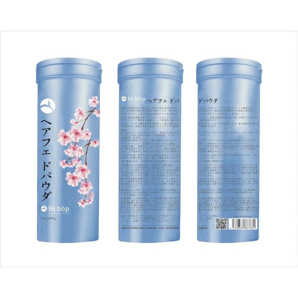 Bột tẩy tóc không xót da đầu bibop màu xanh 400g