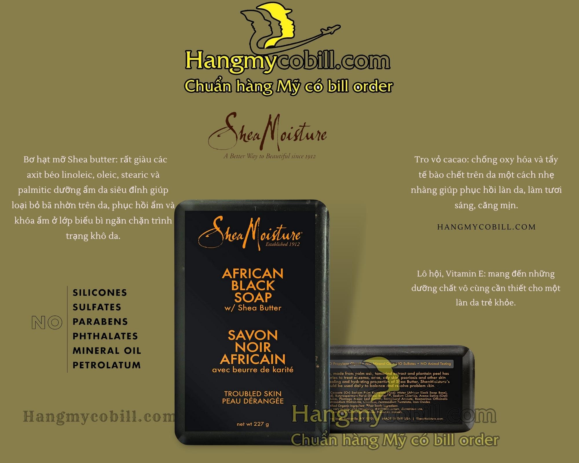 (có bill nhập)Xà bông đen Shea Moisture African Black Soap 227g
