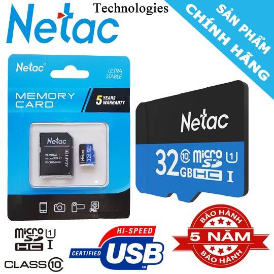 Thẻ nhớ Netac 32Gb Class 10 chuyên camera
