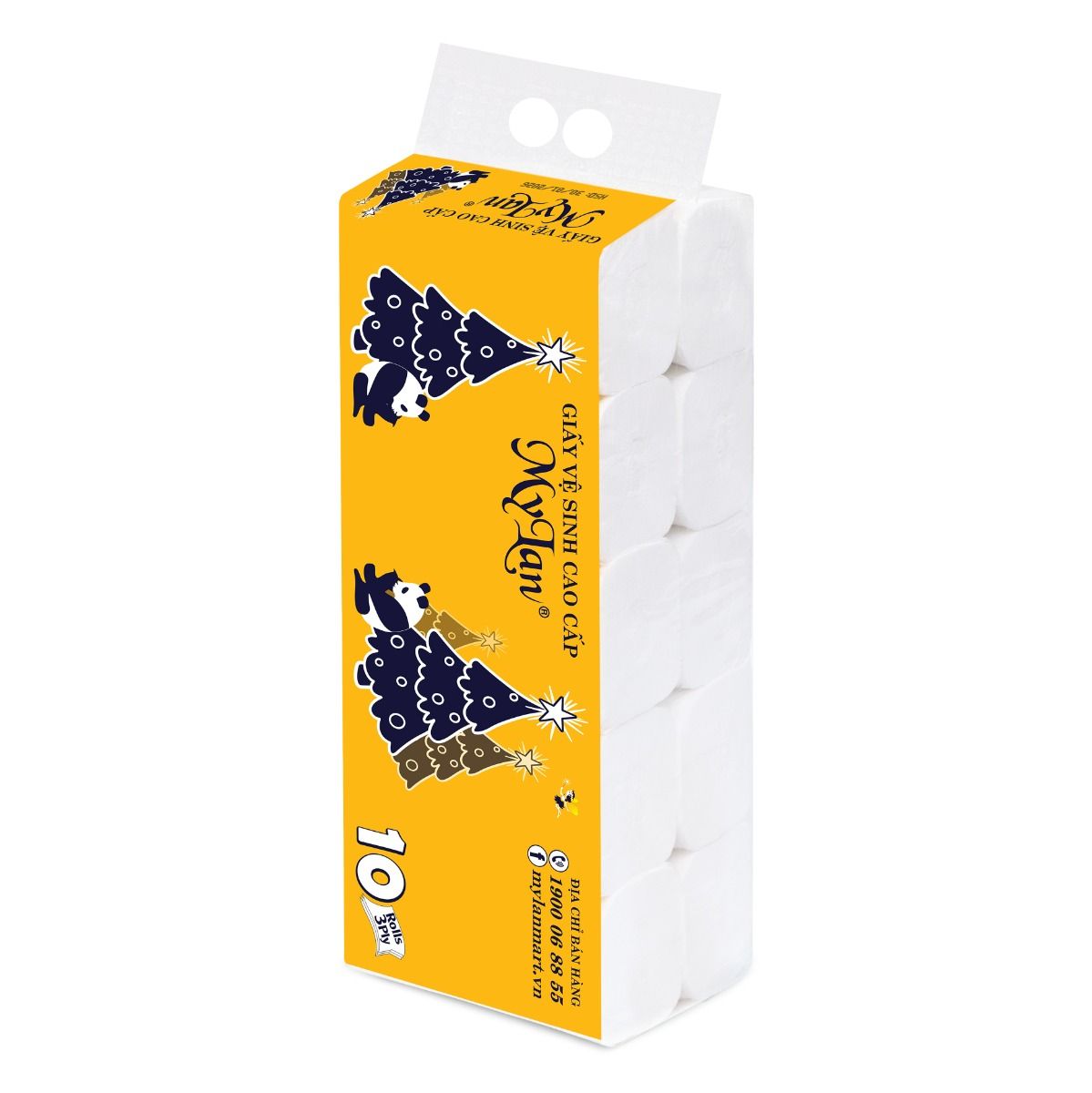 Giấy Vệ Sinh Gấu Thông 4 Lớp (10 Cuộn/Xách) Mylan - the Rubee