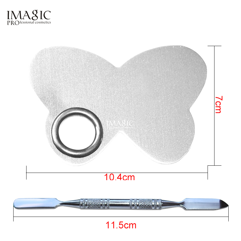 IMAGIC Professional Stainless Steel Butterfly Shape Makeup Nail Eye Shadow Pigments Cosmetics Palette Cosmetic Tools