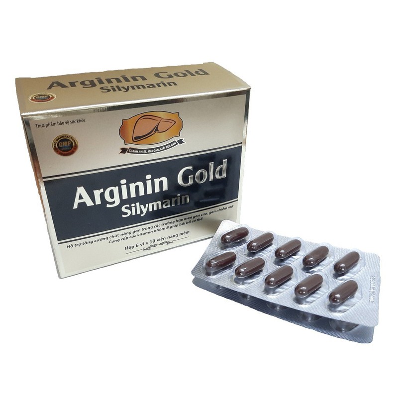 Viên uống bổ gan arginin gold silymarin - giúp giải độc gan- tăng cường chức năng gan-