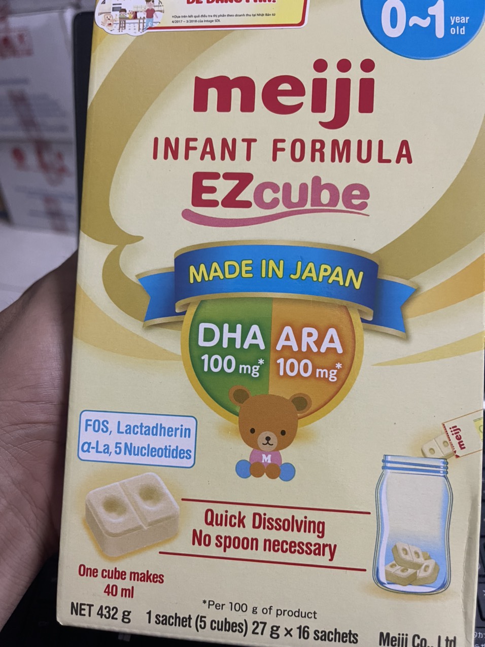 Sữa Meiji Thanh 0-12 tháng mẫu mới ( nhập khẩu chính hãng ) 432g