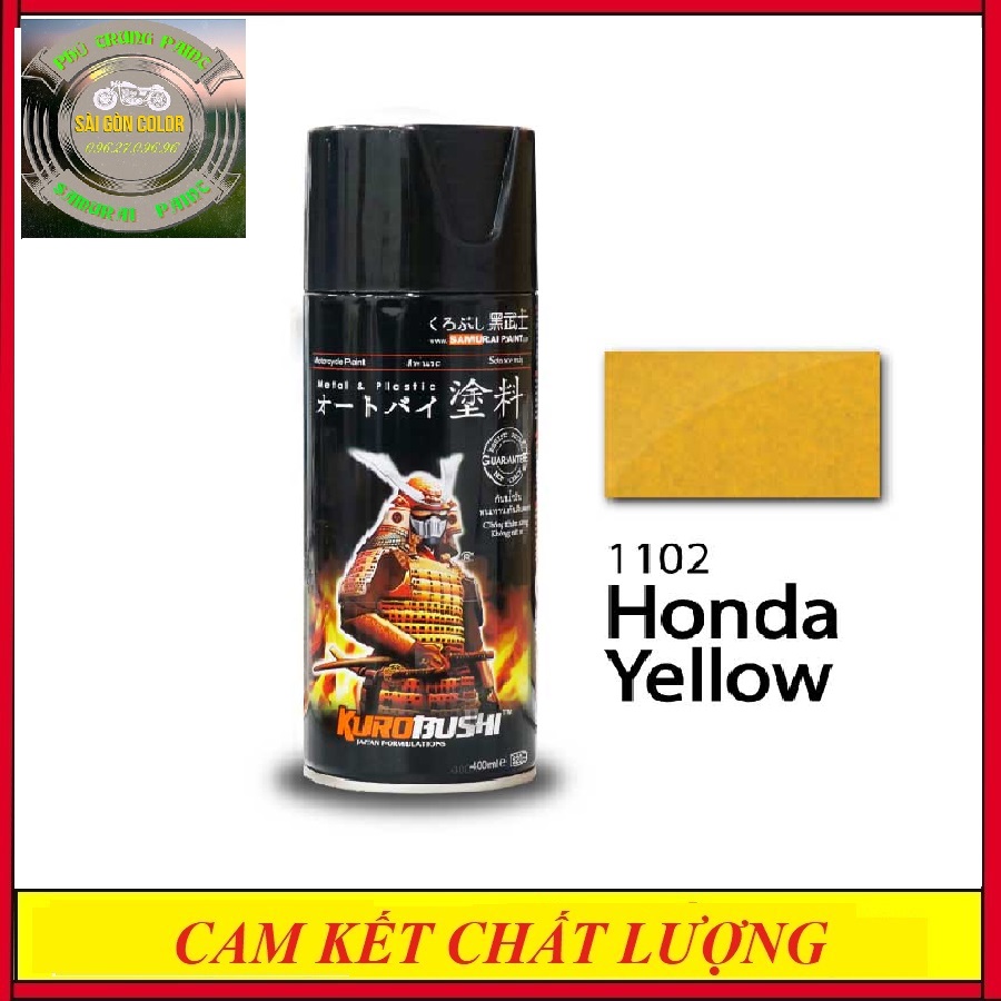 Sơn xịt samurai màu vàng honda 1102
