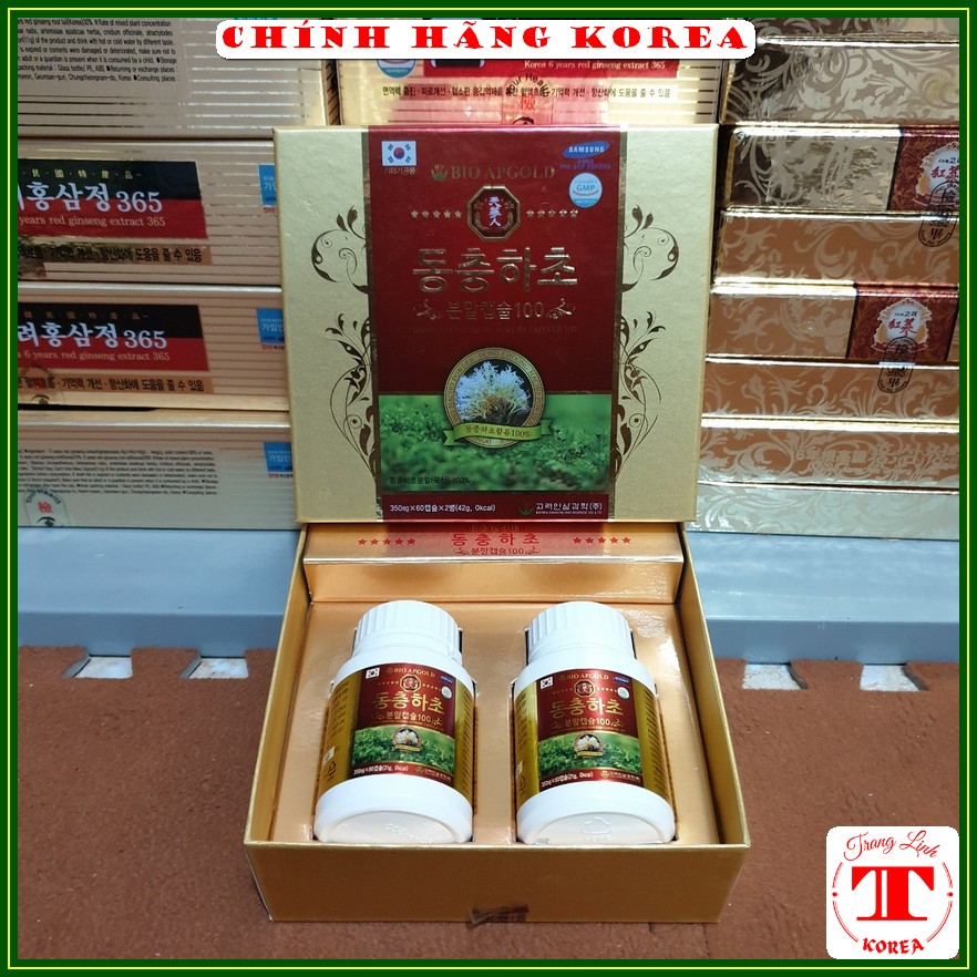 Viên đông trùng hạ thảo hàn quốc Bio thượng hạng, hộp 2 lọ - Tăng thể lực, ổn định huyết áp, phòng ung thư, tranglinhkorea