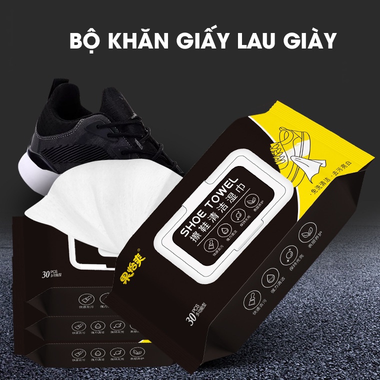 Khăn lau giày vàng QUICK WIPES gói 15 khăn