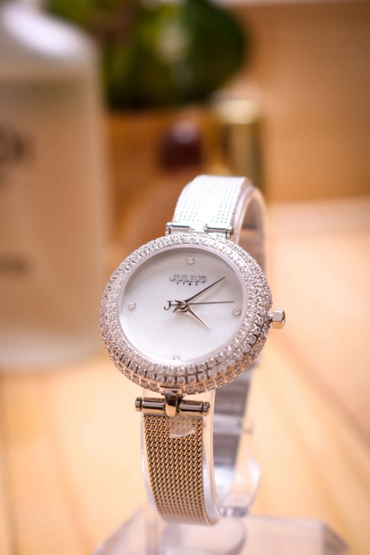 Đồng hồ nữ Julius Star Hàn Quốc JS-041 mặt khảm trai đính đá
