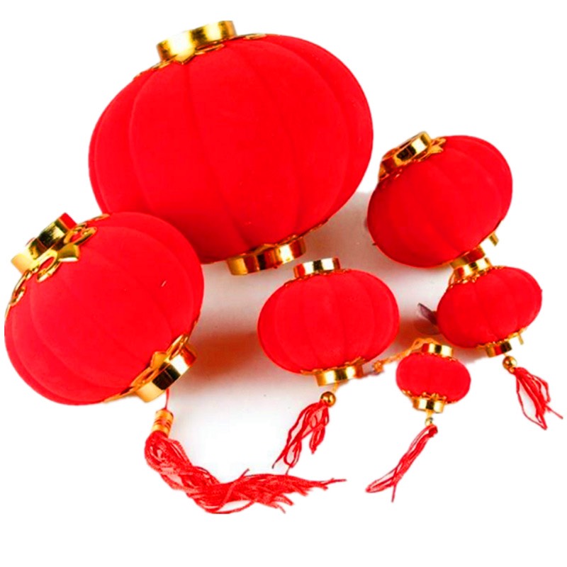 Set 10 lồng đèn 3cm dây treo trang trí tết , liễng treo cây am006