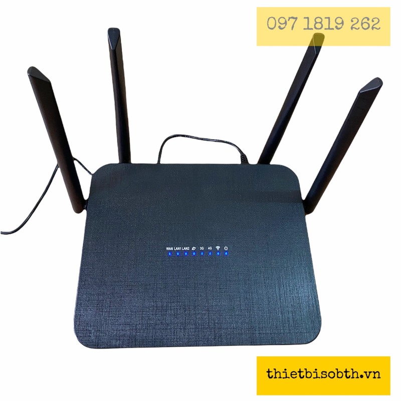 Bảng giá Bộ Phát Wifi 3G/4G Tốc Độ Cao H823-LTE 4 RÂU (màu đen)- Hỗ Trợ Phát Wifi Từ SIM 4G - 32 User kết nối Phong Vũ