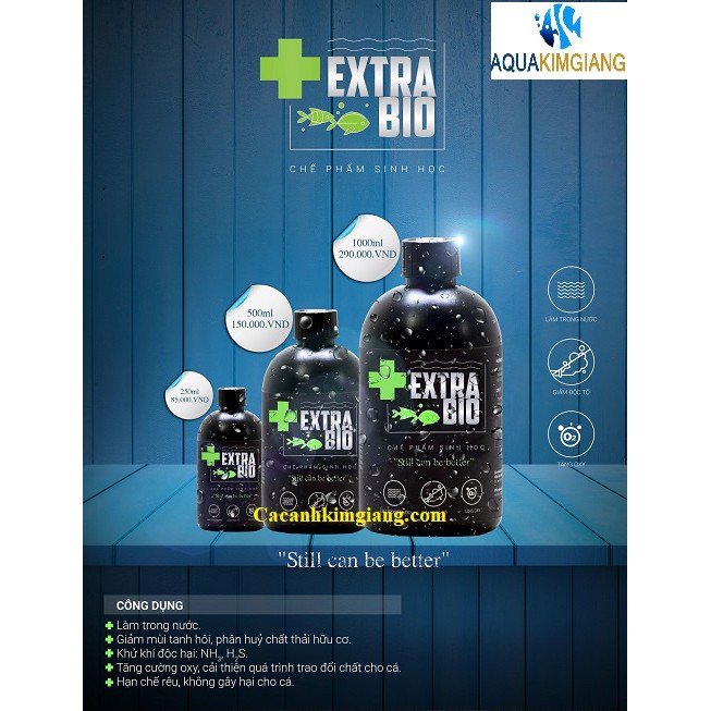Men vi sinh EXTRA BIO cho hồ cá luôn trong sạch(chai 250ml)