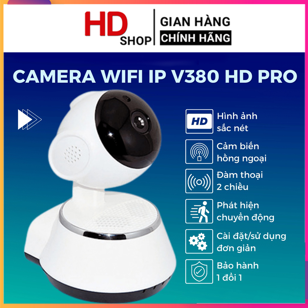 Camera IP Wifi V380, Camera an ninh chống trộm xoay 360 độ