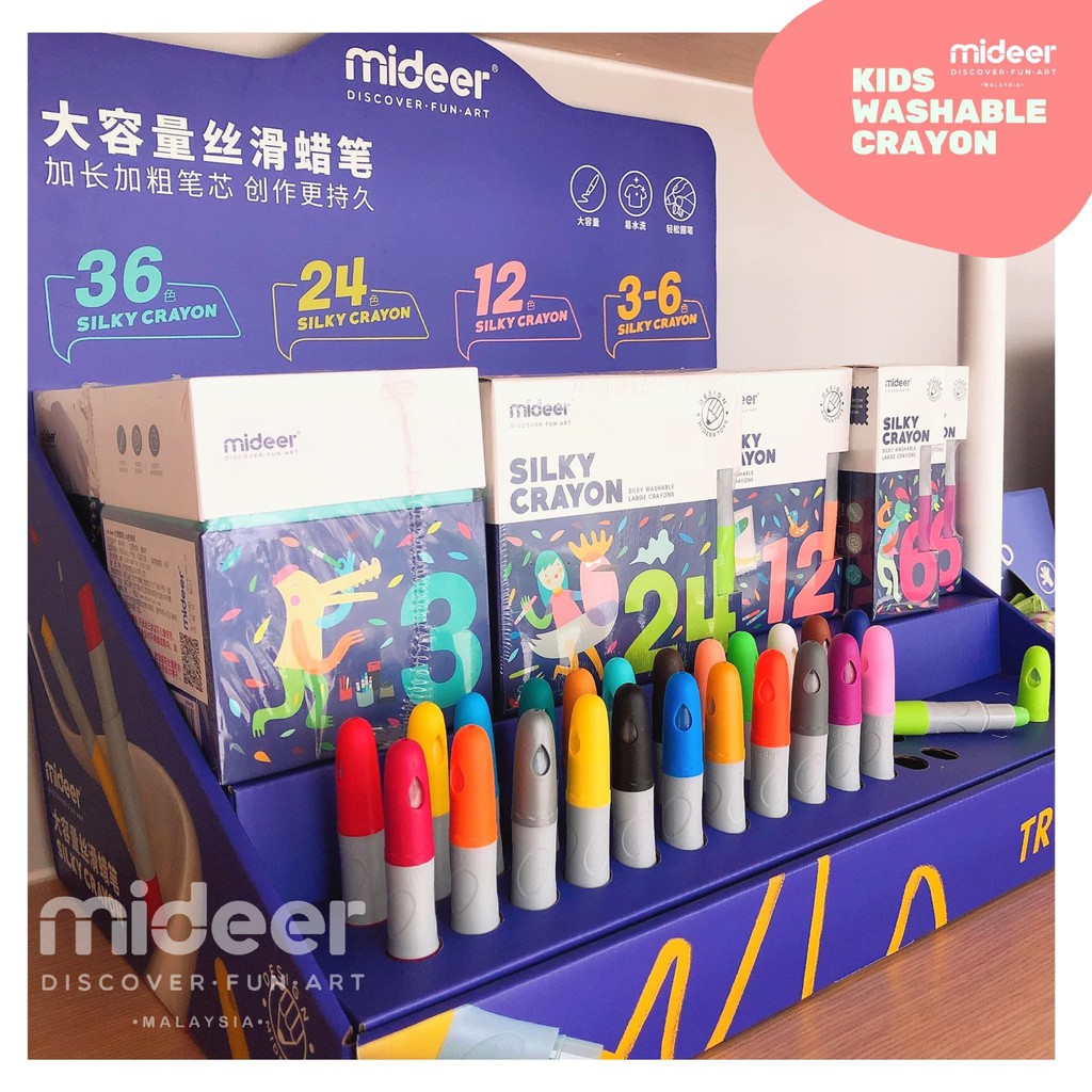 Bút sáp màu MIDEER hộp vuông