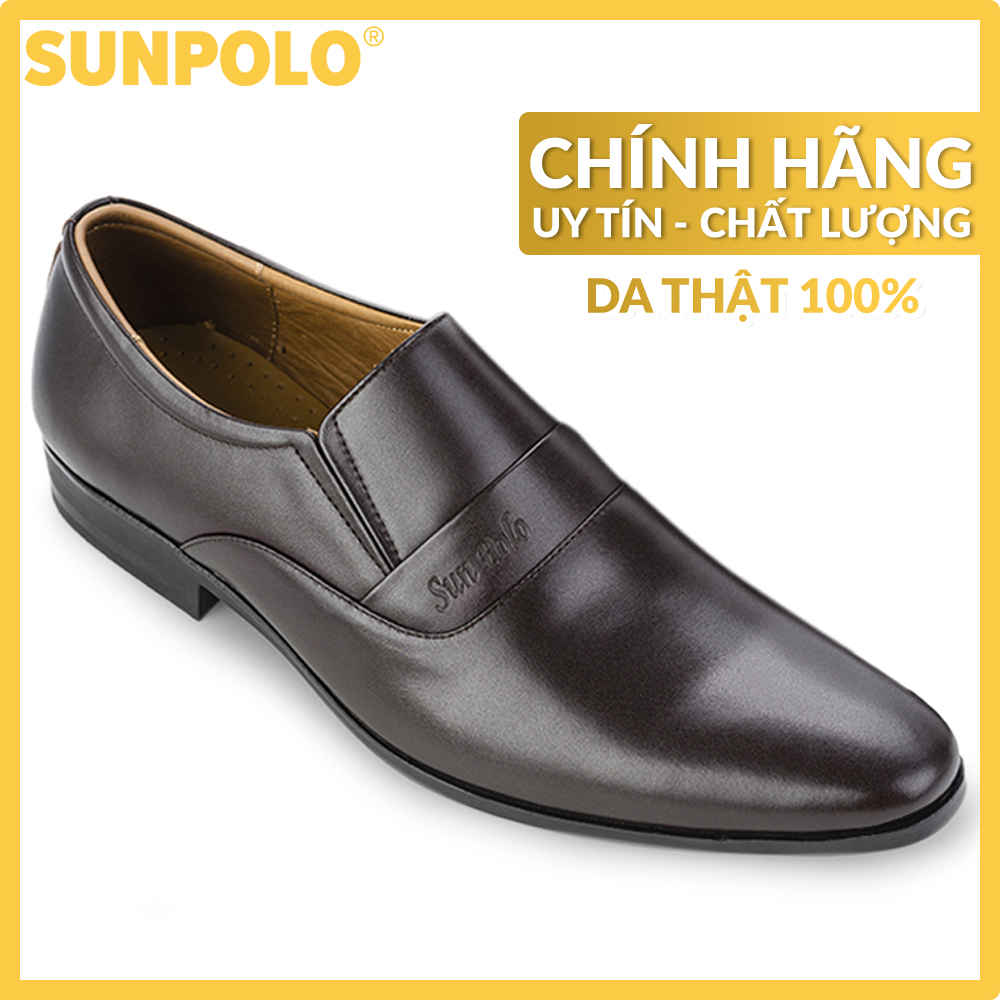 BÁO GIÁ GIÀY TÂY ZIOZIA | Shopee Lazada Sendo Tiki mới nhất 64 Giày Tây Nam Da Bò SUNPOLO SUMU234DN (Đen, Nâu)