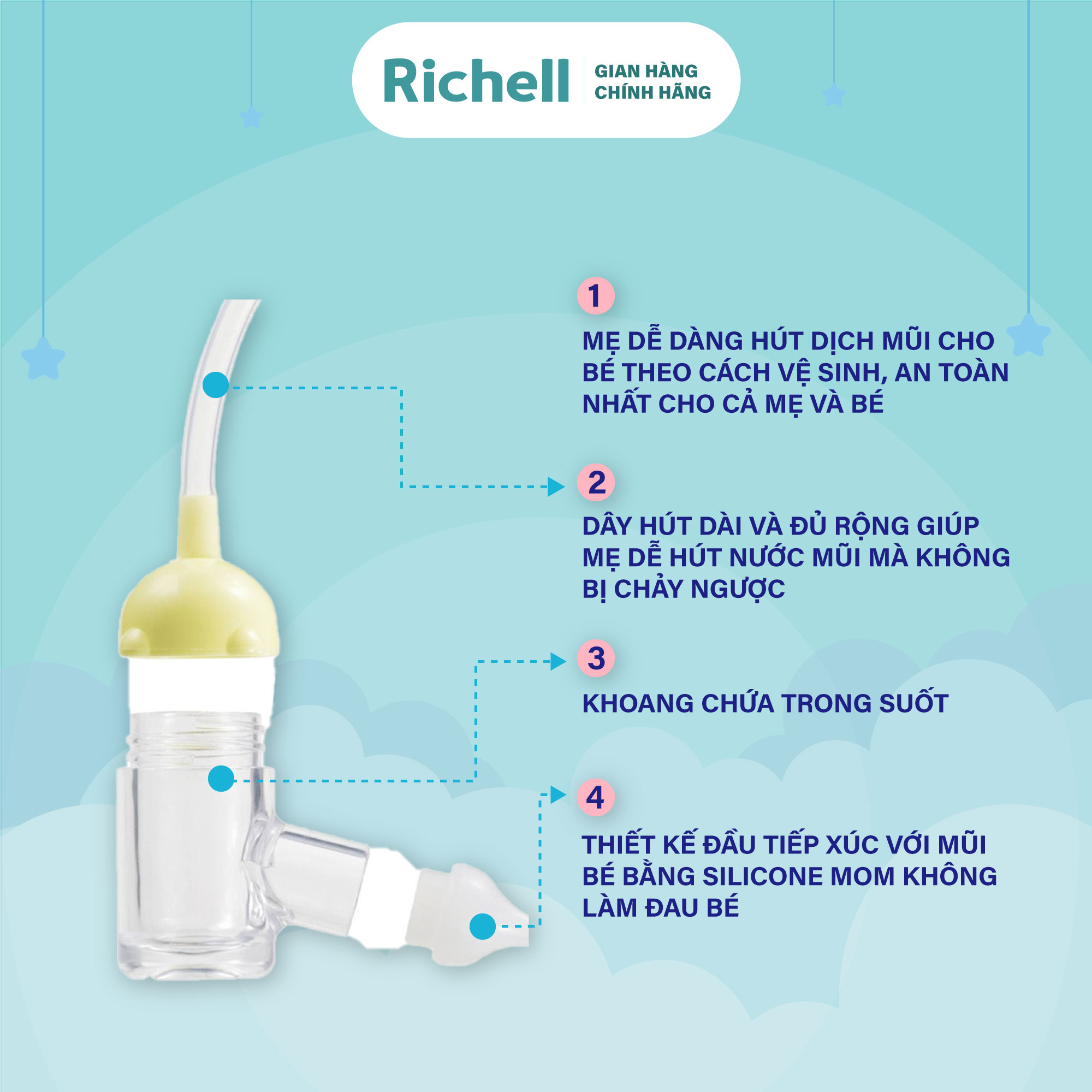 Dụng cụ hút mũi cho bé RICHELL | Baby