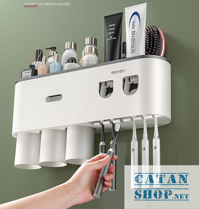 BÁO GIÁ Kệ De Bàn Chải Đánh Răng Dán Tường | Shopee Lazada Sendo Tiki mới nhất 64 Kệ Dán Tường Để Bàn Chải Đánh Răng OENON- Bộ 2 NẶN Kem Tự Động Cao Cấp, tặng kèm ly (cốc) hút từ tính GD527-HBC-OK