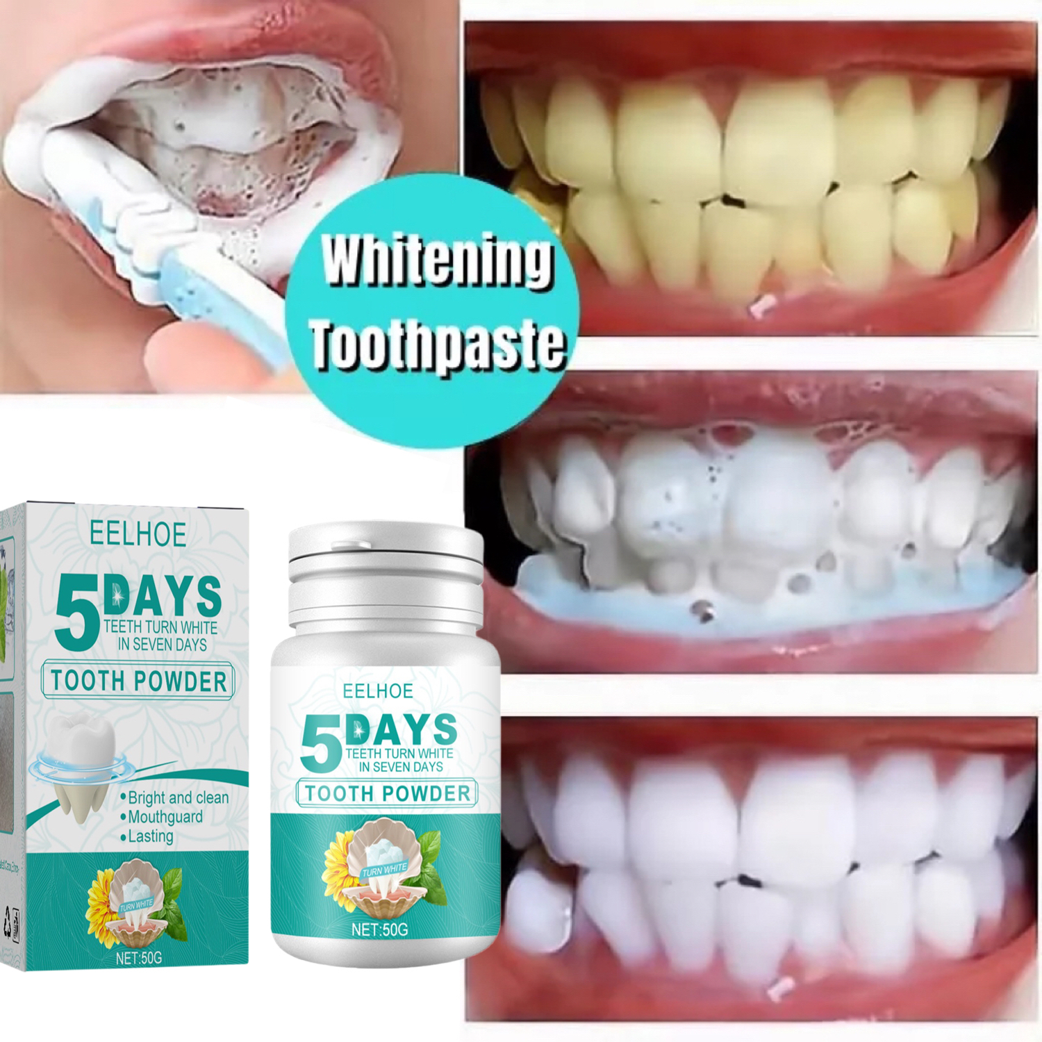 HCMBột tẩy trắng răng tẩy sạch các vết ố vàng, thơm miệng - Teeth