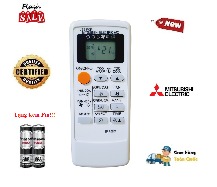 Remote Điều khiển điều hòa Mitsubishi 1&2 chiều Inverter- Hàng loại tốt Tặng kèm Pin
