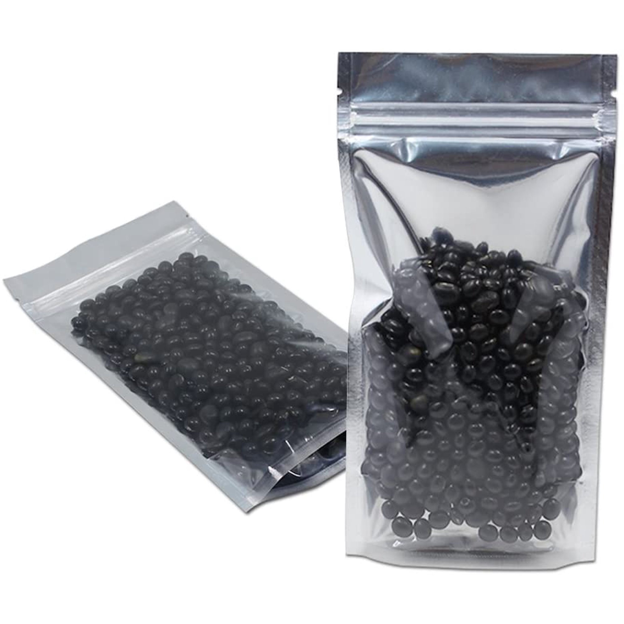 1kg Silver Zip Bag with Standing Bottom